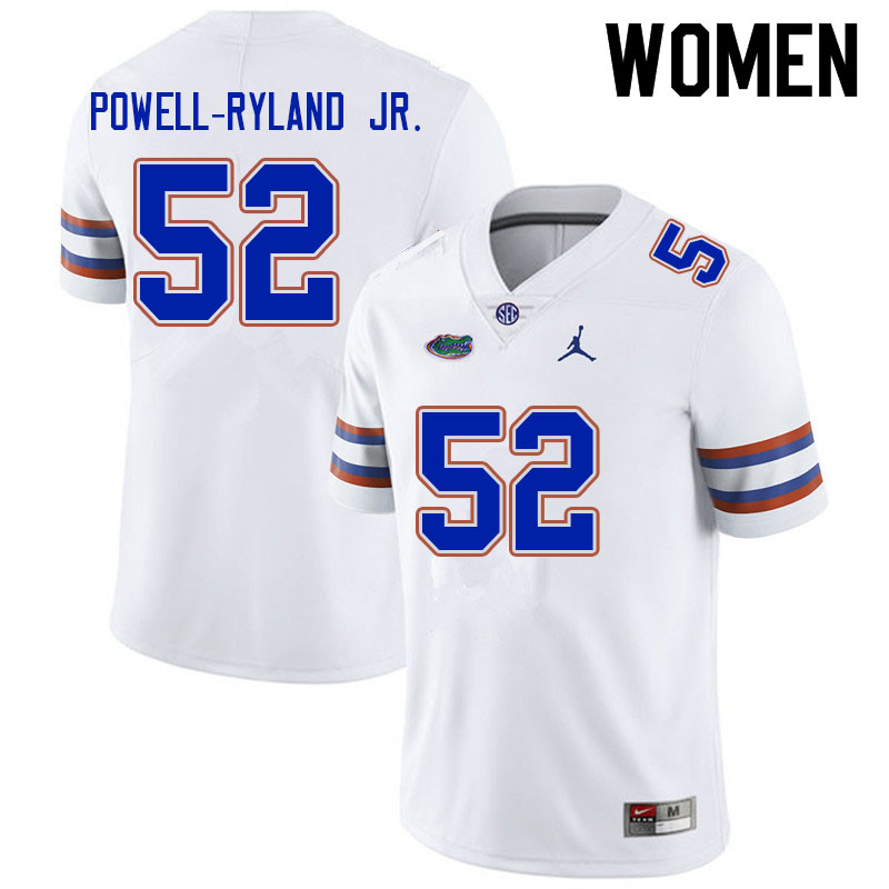 Women #52 Antwaun Powell-Ryland Jr. Florida Gators College Football Jerseys Sale-White
